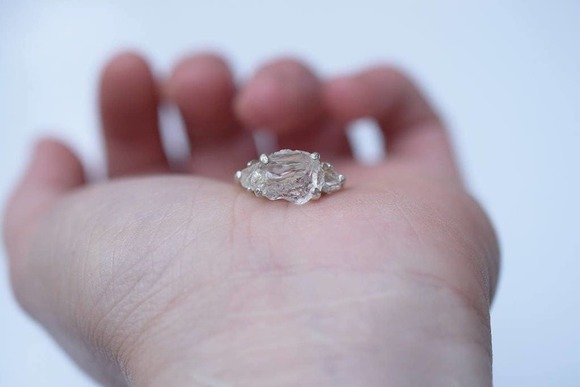 COPY - Alternative Engagement Ring Raw rustic Boho Promise Ring dainty u… - Picture 8 of 9
